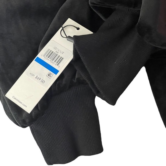 New Calvin Klein Velour Hoodie Black Dress Size XL - Picture 9 of 14